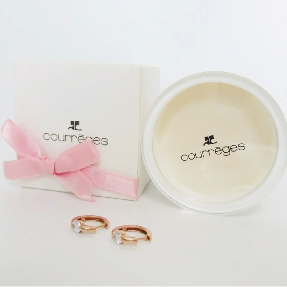 Courreges Crystal and Gold-Plated Earrings